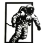 Zidna dekoracija astronauta u svemiru s modernim dizajnom.