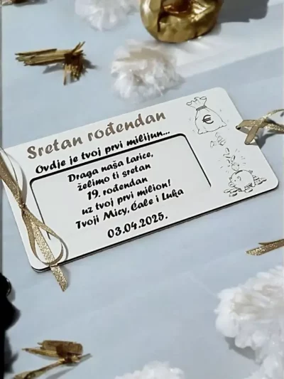 Personalizirana čestitka za prvi milijun