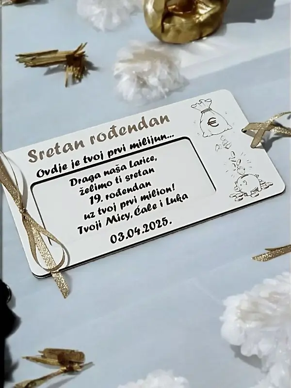 Personalizirana čestitka za prvi milijun