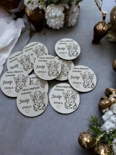 Magnet zahvalnica Prva pričest anđeo dečko