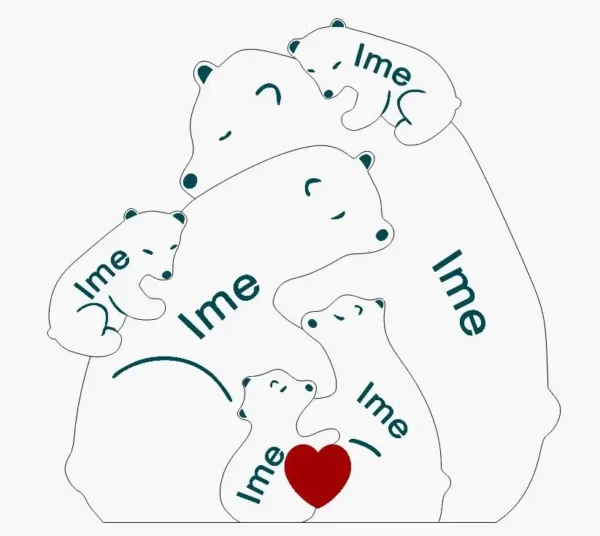 Personalizirana drvena obiteljska dekoracija s imenima